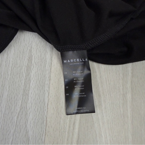 Marcella NYC Laurel Gown Dress Asymmetrical European Stretch Jersey XL Black - Picture 14 of 15